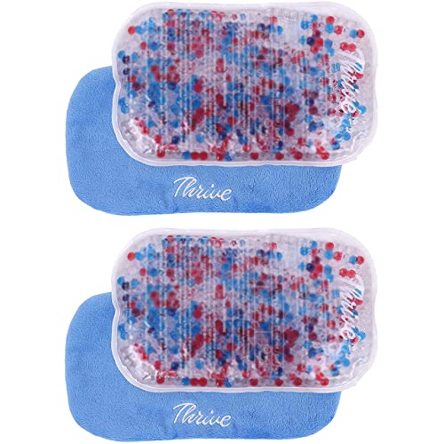 Image of Thrive Reusable Gel Ice Packs for Injuries & Inflammation - Cold Therapy Gel Ice Pack for Back, Knee & Neck Relief - Hot & Cold Compress for Surgery Recovery - 2 Count, 7.5 x 5 in, Blue
