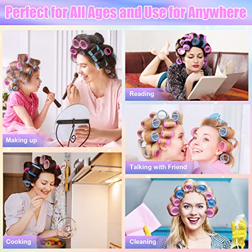 60 Pcs Hair Rollers Sets With Duckbill Clips -Cludoo Hair Rollers Include 4 Size (Large, Medium, Small)4 Colors Rollers Hair, Curlers Hair Design For Diy Or Hair Salon For Long Medium Short Hair #TOP3
