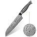 Produktbild Wakoli FKB Damastmesser Santokumesser - sehr hochwertiges sehr scharfes Profi Santoku Messer mit Damast Klinge 18,50 cm und G10 Griff, Küchenmesser, Kochmesser