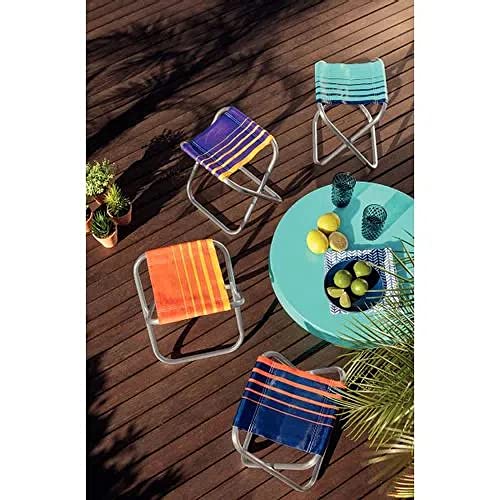 Banqueta de Praia Tramontina Fiji em Alumínio com Assento Azul