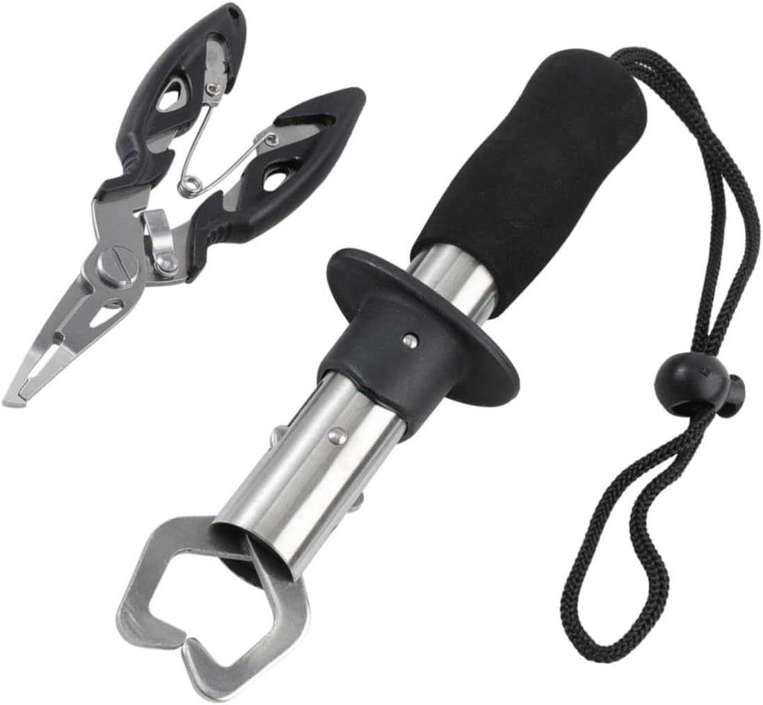 Fish Gripper,Fishing Pliers,Split Ring Pliers,Multifunctional Curved Nose Pliers Straight Handle Fish Controller Set