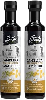 Three Farmers – Camelina Oil | Cold-Pressed Original | 2 Pack – 500ml | Gluten Free | Vegan | Kosher | Non-GMO | Nut Free