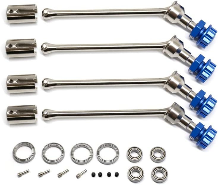 XBERSTAR RC Car Drive Shaft for 1/10 Traxxas MAXX WideMaxx RC Car Vehicle Front Rear Drive Shaft Universal Drive Shaft CVD (Silver+Blue)