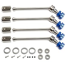 Front and Rear Drive Shaft CVD for Traxxas 1/10 MAXX WideMaxx RC Car, 4Pcs Metal Axle Shaft Replacement Parts Silver-Blue