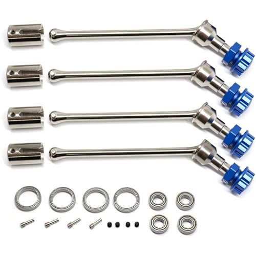 XBERSTAR RC Car Drive Shaft for 1/10 Traxxas MAXX WideMaxx RC Car Vehicle Front Rear Drive Shaft Universal Drive Shaft CVD (Silver+Blue)