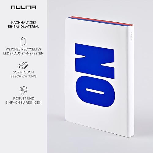 Miniatura 3 de Nuuna Graphic L Yes-No - Cuaderno de piel regenerada, color rojo, azul y blanco