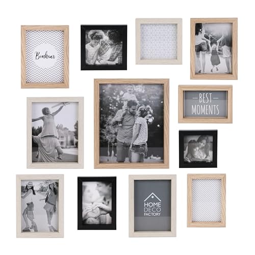 HOME DECO FACTORY, Set de 12 Cadres Photos,...