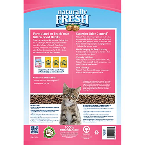 Naturally Fresh Cat Litter - Walnut-Based Quick-Clumping Kitty Litter, Kitten Training Litter, Unscented, 14 lb