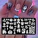 Halloween Nail Stamping Plate Nightmare Before Christmas Nails Stamping Kit The Day of Dead Ghost Holiday Nail Stamping Plate Halloween Nail Stamper Kit for Women Girls DIY Salon