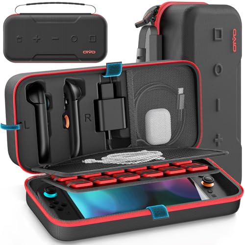 OIVO Switch 2 Case kompatibel mit Nintendo Switch 2025, Harte Switch 2 Hülle passend für Joy Con 2 & Adapter, Tasche für...