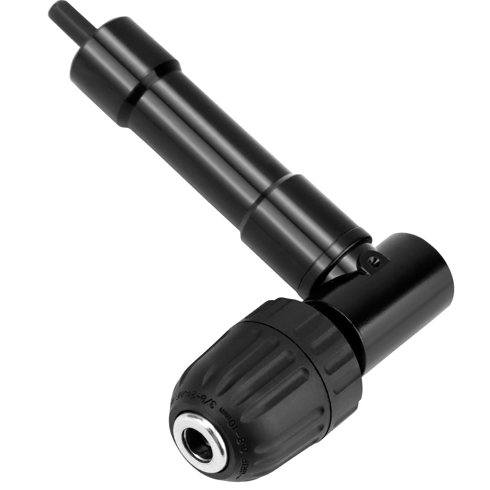 BIGP Adattatore a sgancio rapido per trapano senza chiave, campo di serraggio 0,8 – 10 mm, mandrino 90 gradi, adattatore per foratura angolare, mandrino universale in metallo con manico antiscivolo