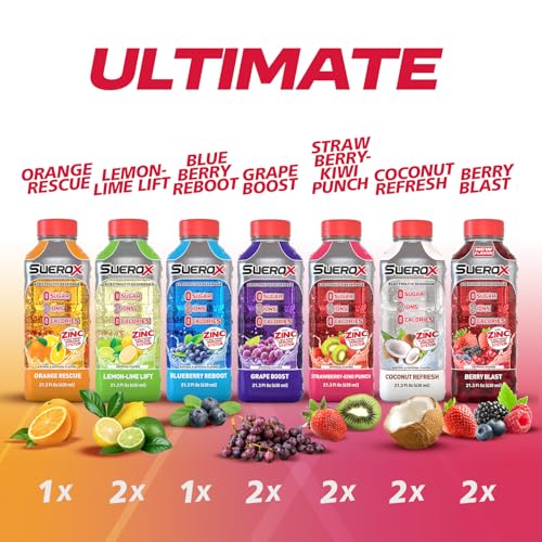 Image of SueroX Sugar Free Electrolyte Drink, Ultimate Pack, 21.3 Fl Oz, 12 Count