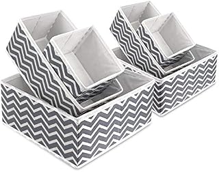 Fabric Storage Boxes 6 Packs Wardrobe Organizer Closet Organisers Container Baskets Cubes Foldable Drawer Dividers for Clothes Socks Toys Underwear- Fits Home, Bedroom, Living Room, Office,Dresser