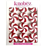 Knobēz: Decorative Knob Covers - Red Peppermint - 12pk - Stretch Over Hardware Decorations, Holiday-Winter-Christmas, Kitchen-Bathroom-Dressers-Home