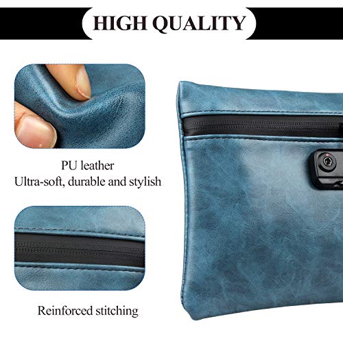 Bolsa de tabaco de cuero con cremallera elegante estuche portátil para fumar 3