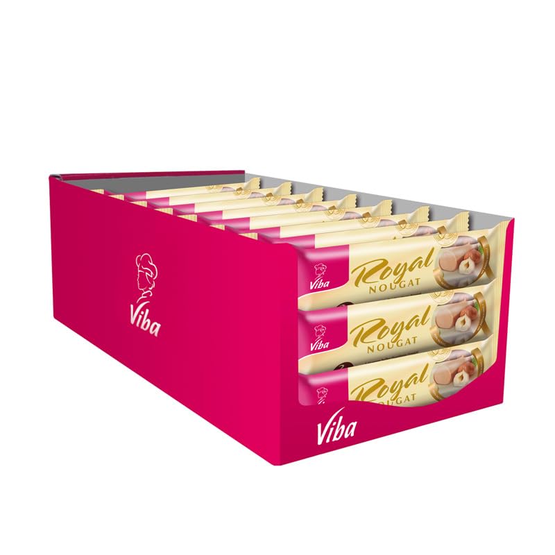 Viba Nougat Jumbo Stangen/Riegel 3er Pack im Karton (24 x 135 g, Royal Stange)