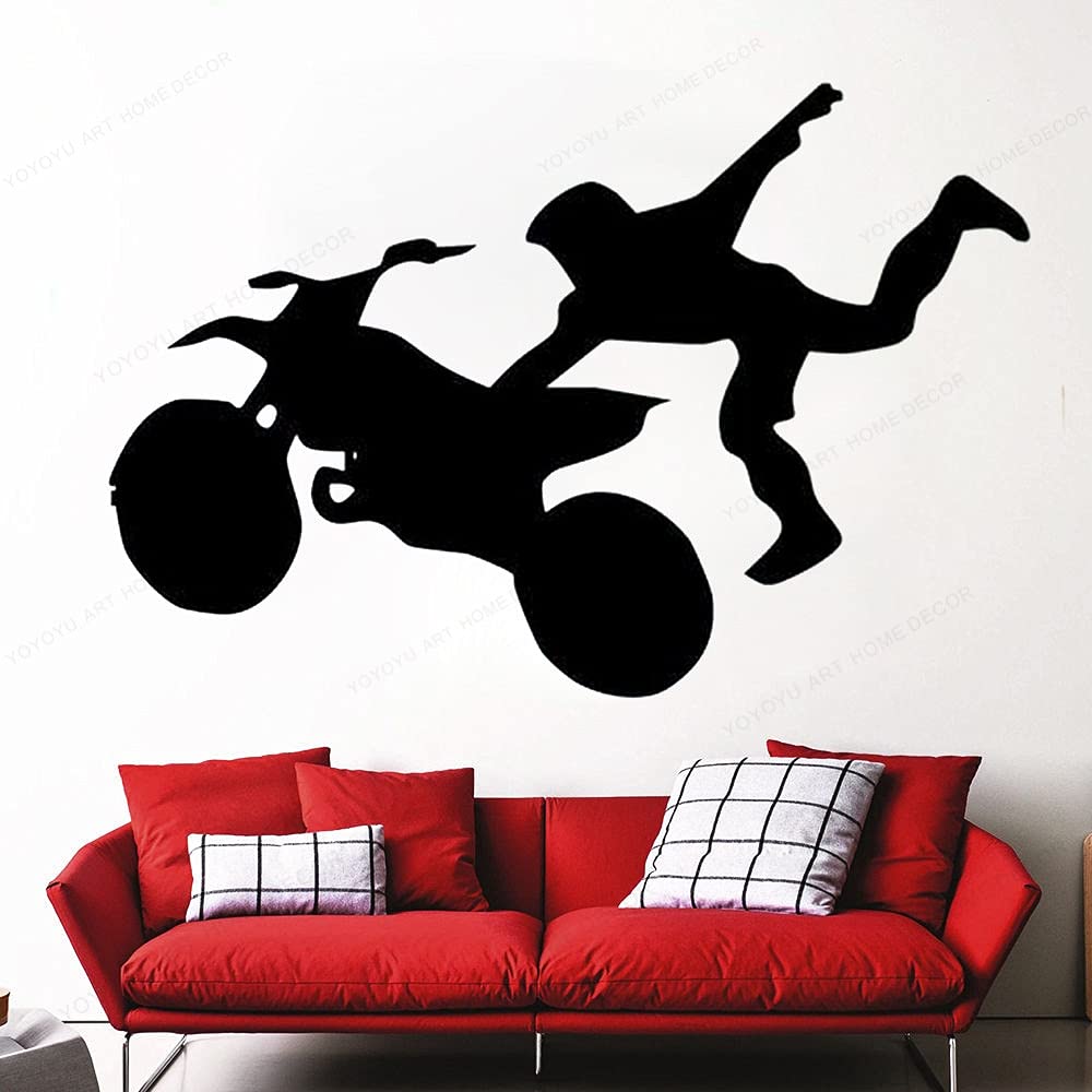 Wall Stickers Wall Decal Bike Trick Bicycle Vinyl Motorcycle Home Decor Bedroom Removable Art Mural 76x50cm