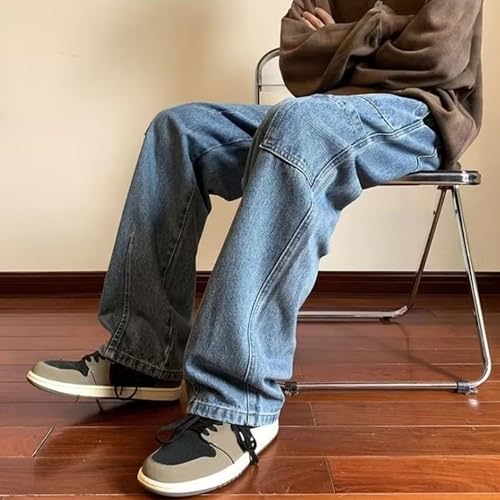 Streetwear Hip Hop Cargo Joggers Pants for Men Vintage Elastic Waist Drawstring Denim Waist Loose Fit with Pockets2