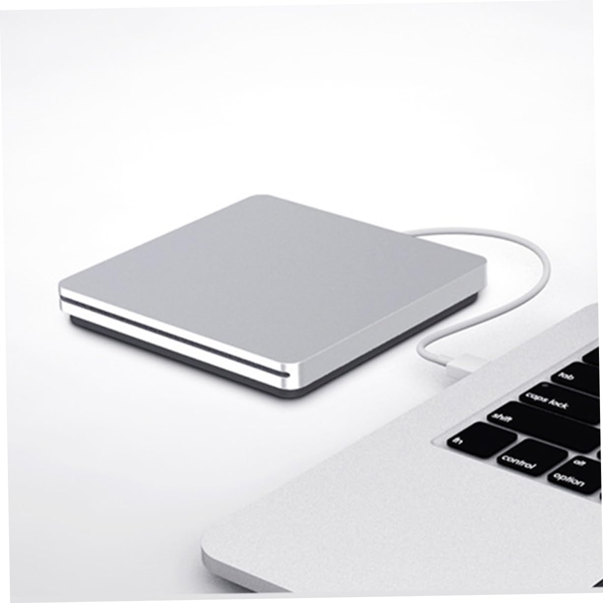 Lecteur de Graveur DVD Externe pour Laptop et Ordinateur USB 3.0 Vitesse 8X, Matériau Abs, Fonction Lecture et Gravure Argenté Usage Domestique