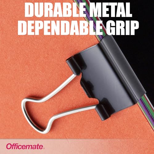 Officemate Small Binder Clips, Black, 12 Boxes of 1 Dozen Each (144 Total) (99020) image 2