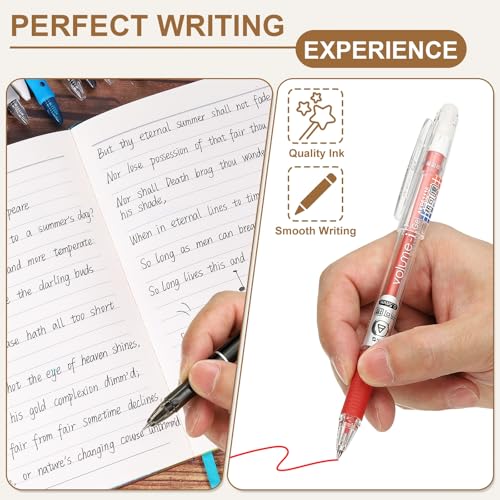 PATIKIL Bolígrafo Borrable Tinta Roja 0.5mm Pack 24 miniatura 5
