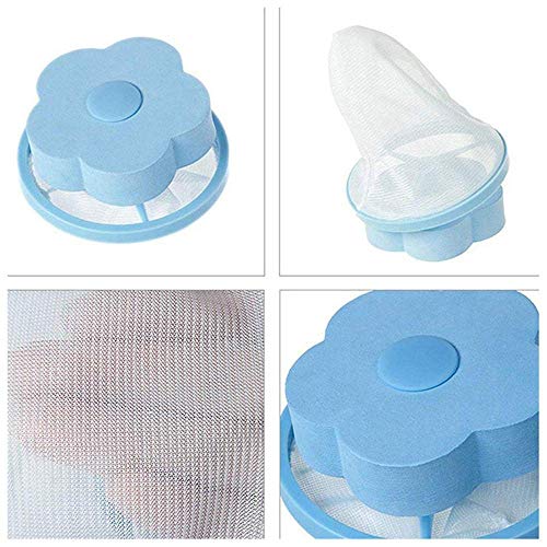 ADAKASI-Washing-Machine-Floating-Lint-Polyester-Mesh-Bag-Net-Pouch-Hair-Catcher-Lint-Catcher-Hair-Filter-for-Household-Tool-Random-Colour-2-Pieces
