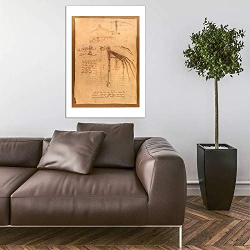 Impression d'art Leonardo Da Vinci Aile Mobile grand format affiche murale mat sans cadre - 5