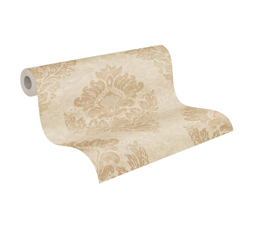 livingwallsBaroque Wallpaper Metropolitan Stories 2 A.S. Création Non-Woven 10.05 m x 0.53 m Beige Brown Made in Germany 379013 37901-3