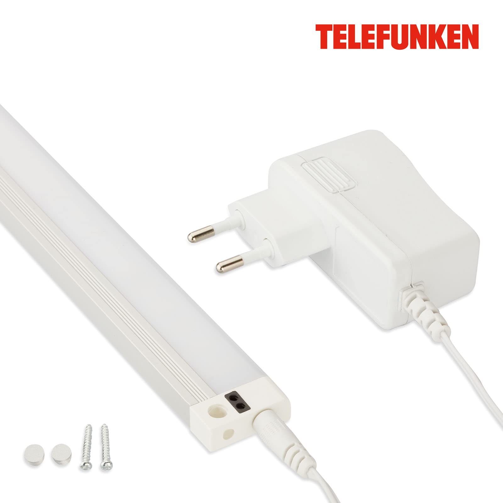 TELEFUNKEN - Lampa podszafkowa LED, ściemniana, 50 cm, do kuchni, listwy LED, szafka kuchenna, lampa warsztatowa, przełącznik podczerwieni, regulowana barwa światła, 5,5 W, 520 lm, biała