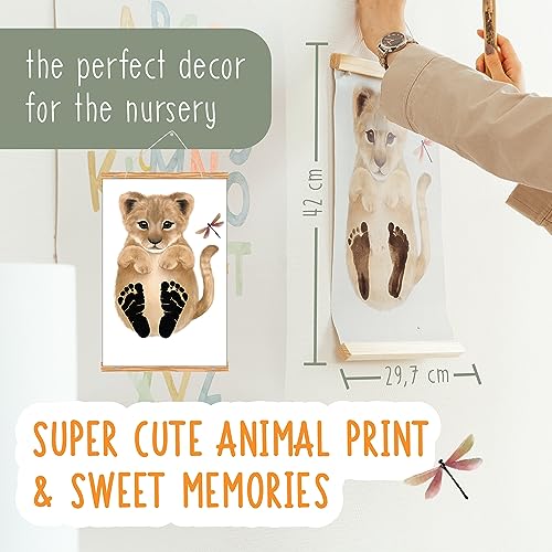 AMARI ยฎ Baby Footprint Set including 2 Animal Posters & Clean Touch Pad, Baby Footprint Ink Pad, Footprint Kit - Image 3