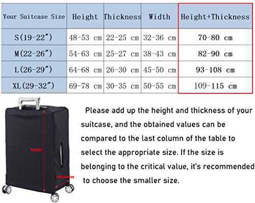 Image of LEAFOREST Spandex Elastic Water Resistant Protective Travel Suitcase Cover Fits 19-32 Inch, Black, L, Dress Up