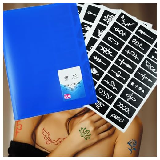 Xmasir 20 Sheet (446 Pieces) Airbrush Tattoo Stencils Album Art Book,Small Glitter Henna Tattoo Kit Semi permanent Tattoo for Body Painting