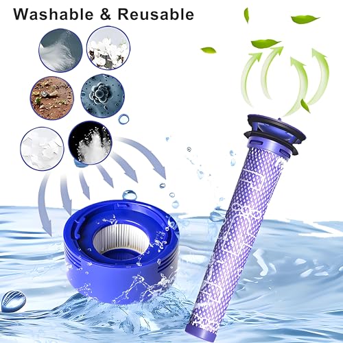 Professional 8500mAh V8 Battery Replacement for Dyson V8 Animal Absolute Motorhead Fluffy Handheld/Stick Cordless Vacuum Cleaner Li-ion 215681 SV10 967834 05 Battery 3 Filters and 3 Screws Included