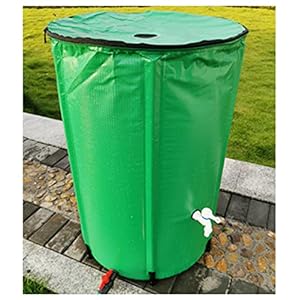 Opvouwbare regenton, draagbare wateropslagtank, telescopische opvangbak voor buiten met hoge capaciteit, inclusief kraan en afsluitbaar deksel, groen, 200L/60 * 70CM