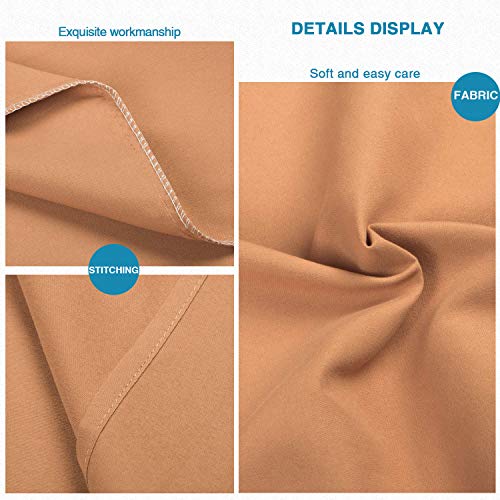 FLXXIE Microfiber Pillow Cases Standard Size, Soft Pillowcases with Envelope Closure, Wrinkle, Stain Resistant Pillow Covers, 20x26, Tan