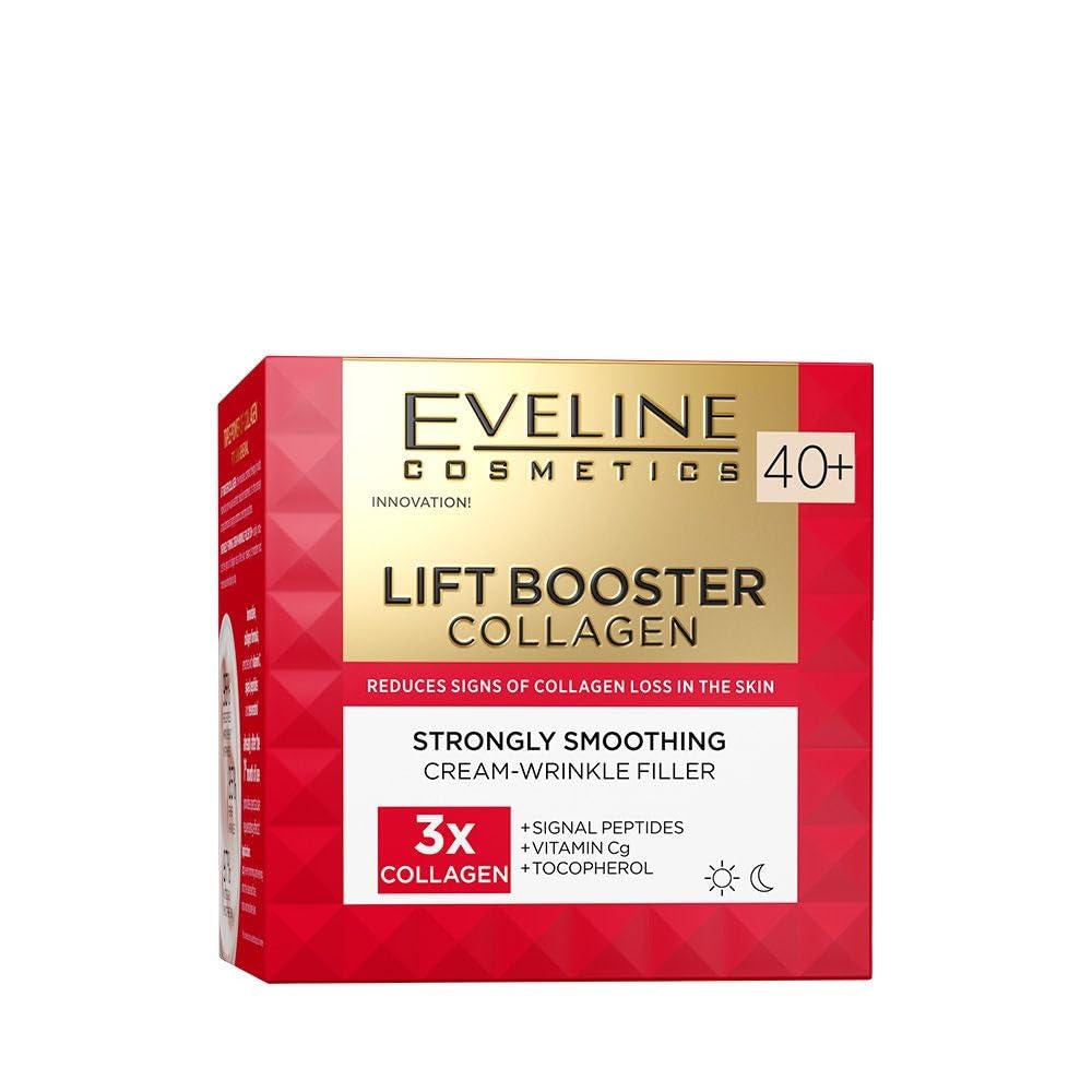Eveline Cosmetics Lift Booster Collagène Crème lissante 40+ avec triple collagène, peptides et vitamine C
