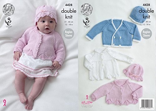 King Cole 4428 Knitting Pattern Baby Matinee Coat, Cardigan, Jacket and Hats in DK by King Cole