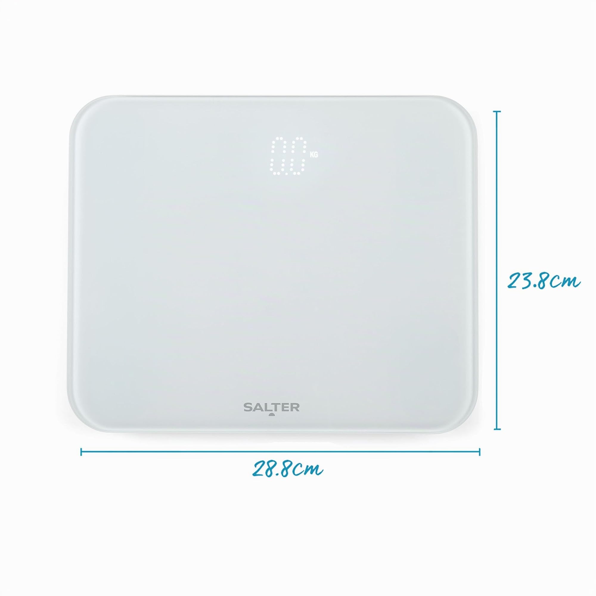 Salter 9204 WH3R Ghost Pèse Personne Numérique, design fin précises Balance Personnelle Électronique avec Verre de Trempé, Écran Facile à Lire, Capacité 180kg, Doté de pieds pour moquette, Blanc