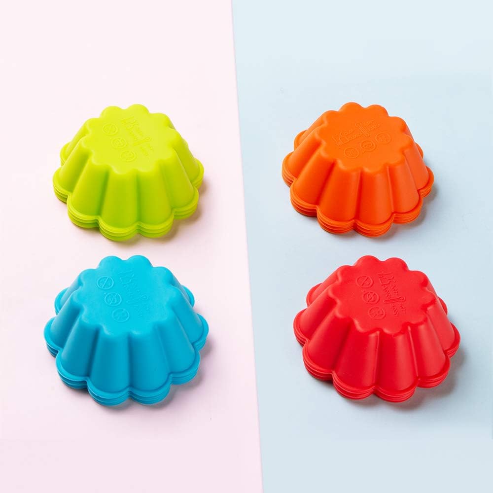 Webake Silicone Baking Cups Cupcake Liners Muffin Tin, 3 Inch Brioche Molds Pack of 12