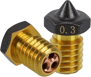 Newest CHT Nozzle for E3D V6/MK8 V6 PTFE Brass Copper Nozzles 0.2/0.3/0.4/0.6mm High Flow Extruder for 1.75mm 3D Printers Ender 3 Distinctive (Color : 2 Pcs V6(PTFE), Size : 0.5mm)