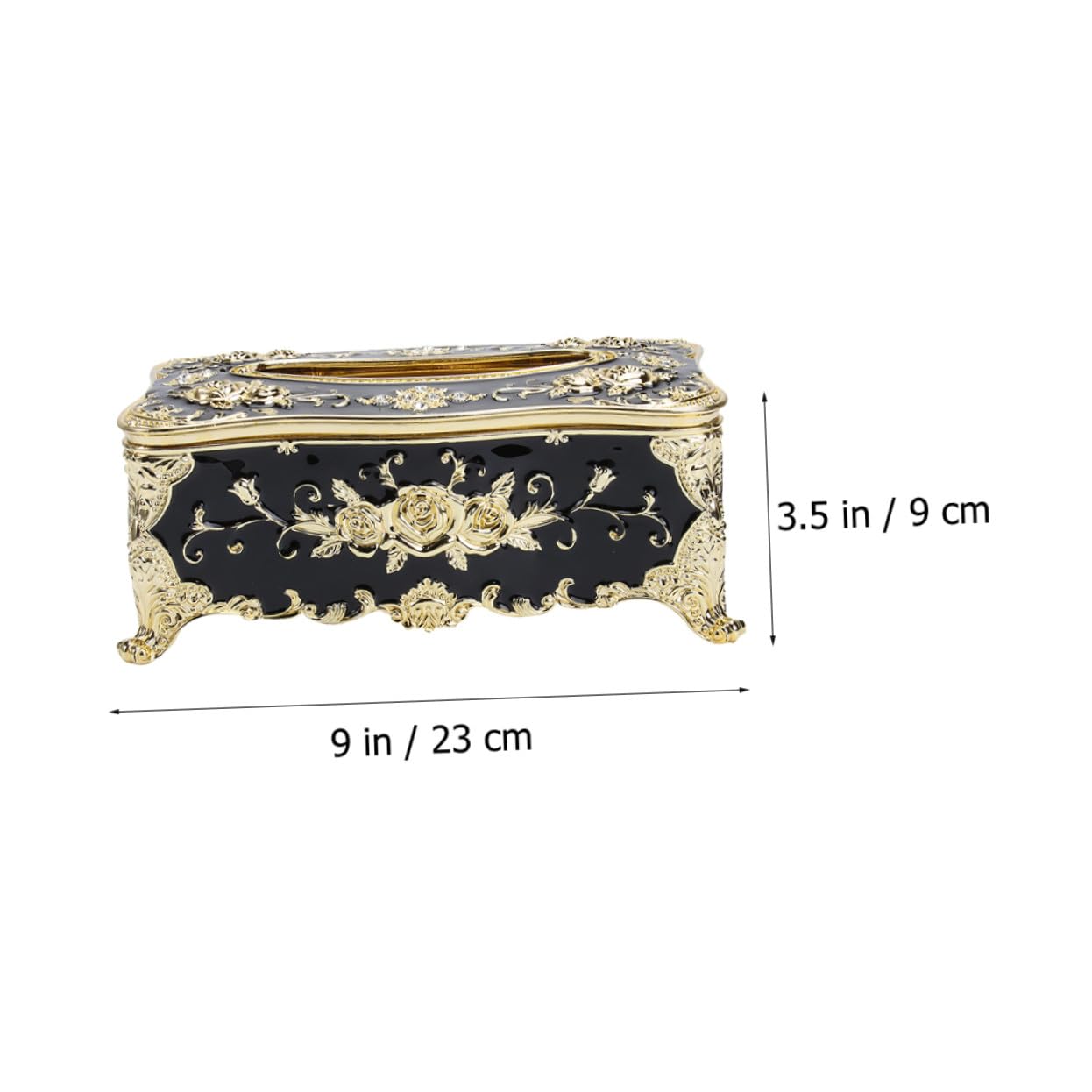Boîte à Mouchoirs Décorative Noire, Lot de 2, Plastique