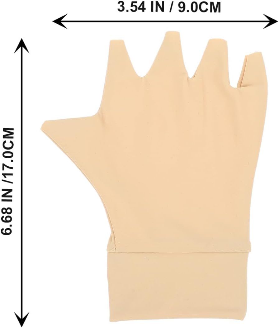 Arthritis Compression Gloves Half-finger Nylon Hand Protectors Non-slip Breathable Gloves for Swelling Relief and Joint Support in Adults