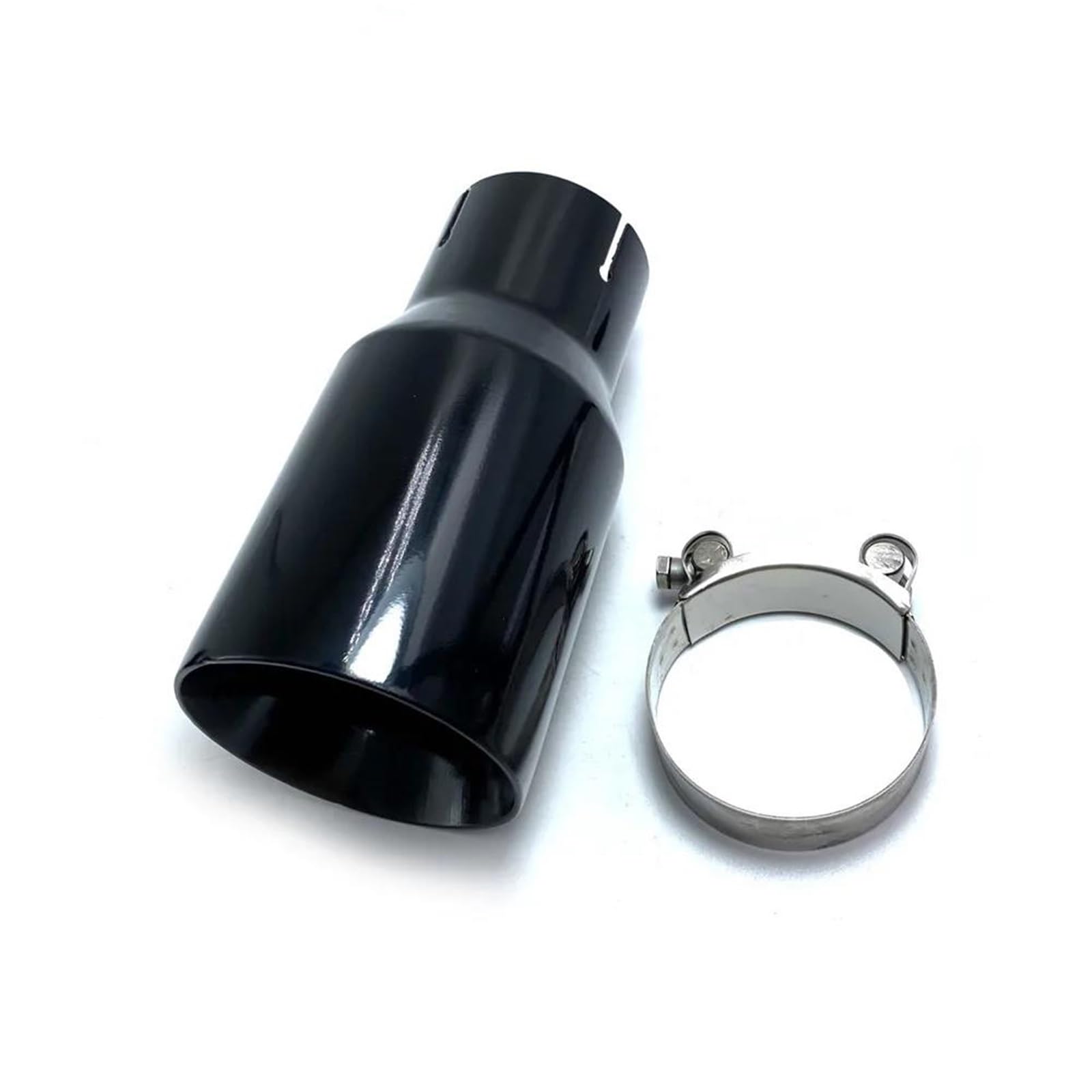 1 Pz Auto Universale in Acciaio Inox Nero Lucido di Scarico Marmitta Terminale Tubo Terminale di Scarico Auto per Benz Terminale di Scarico per Auto(ID 60mm-OD 89mm)