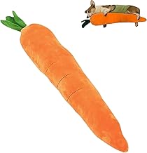 EHOTER Carrot Dog Toy Indestructible Robust Plush Dogs Toy with Squeaky Sounds Play Ball Cute No Stuffing Carrot with Soft Squeaker Pet Chew Toy For Indoor Dogs (1PCS)