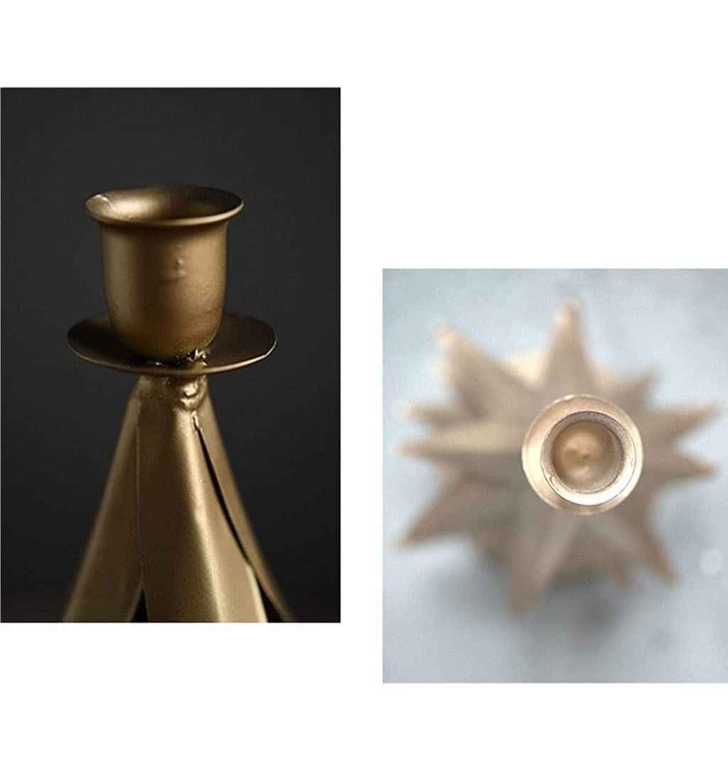 Kerzenhalter für Adventskranz, 2 Stück Handgefertigte Metall-Schmiedeeisen-Einzelkopf-Kerzenhalter Desktop-Desktop-Weihnachtsbaumform-Dekorationsornamente Heim-Party-Dekoration