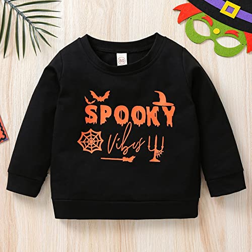 Kid Halloween Sweatshirt Baby Boy Girl Funny Ghos𝐭 Graphic Pullover Crewneck Long Sleeve Shirt Fall2