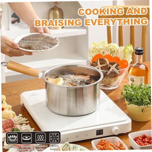 Bratopf, 304 Edelstahl -Fritteuse -Topf mit Siebkorb und Griff, Mini Herd Top Frittyer mit sichtbarem Deckel und Zange für Braten -Fisch -Garnelen -Pommes, Herd Top Fryer Mini Friteuse – Bild 5