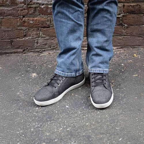 Milwaukee Leather MBM9108 Tênis masculino de lona preta reforçada para motocicleta, casual, para equ