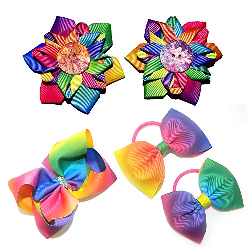 Rainbow Grosgrain Ribbon Gradient Rainbow Color Double Side Colorful Printed 50 Yard A Roll 3/8" Wide For Diy Handmade (9Mm Wide, Grosgrain Ribbon) #TOP2