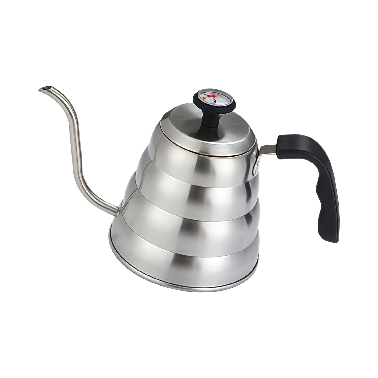 Tsophreniq Silver Stainless Steel Manual Coffee Brewer 1L Including Temperature Display Thin Coffee Brewing Set